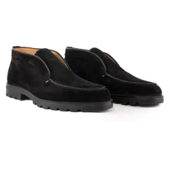 Black Suede Leather Men's Boots
