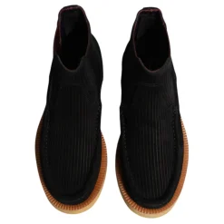 Black Suede Slip On Ankle Boots