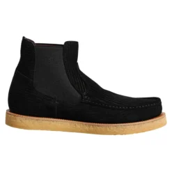 Black Suede Slip On Ankle Boots