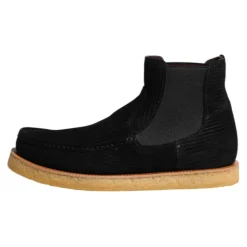 Black Suede Slip On Ankle Boots