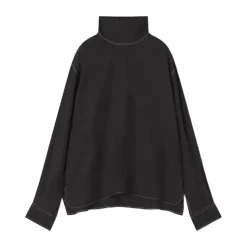 Black Sweater with Viscose and Cotton