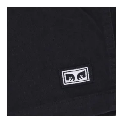 Black Twill Relaxed Short Pants