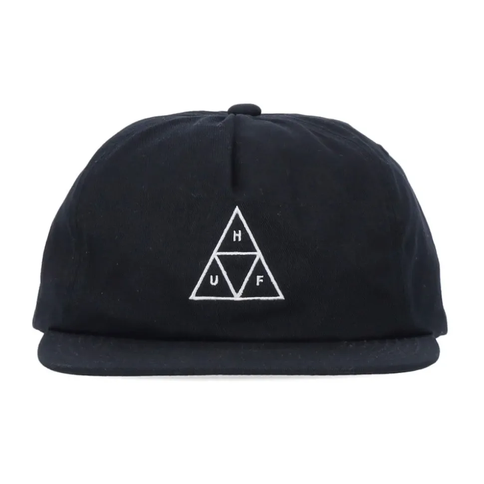 Black Unstructured Snapback Cap