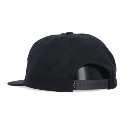 Black Unstructured Snapback Cap