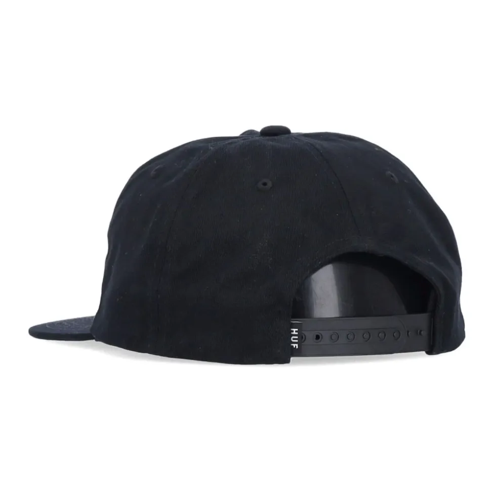 Black Unstructured Snapback Cap