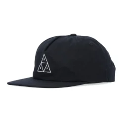 Black Unstructured Snapback Cap