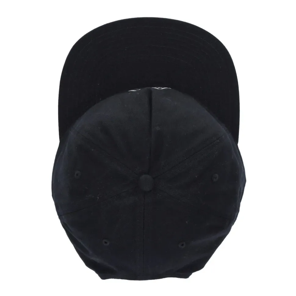 Black Unstructured Snapback Cap