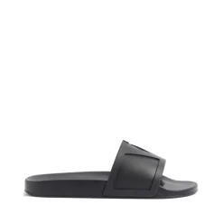 Black VLogo Signature Flat Sandals