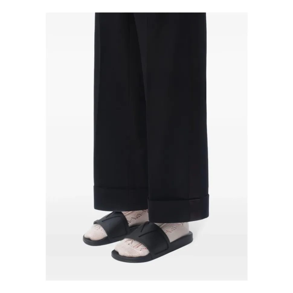 Black VLogo Signature Flat Sandals