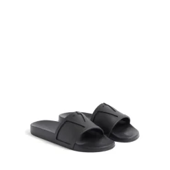 Black VLogo Signature Flat Sandals