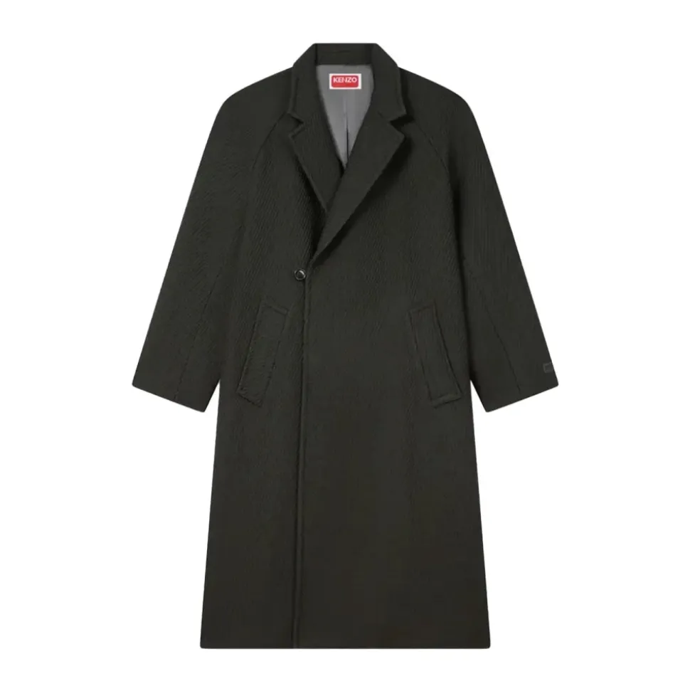 Black Wool Wrap Coat