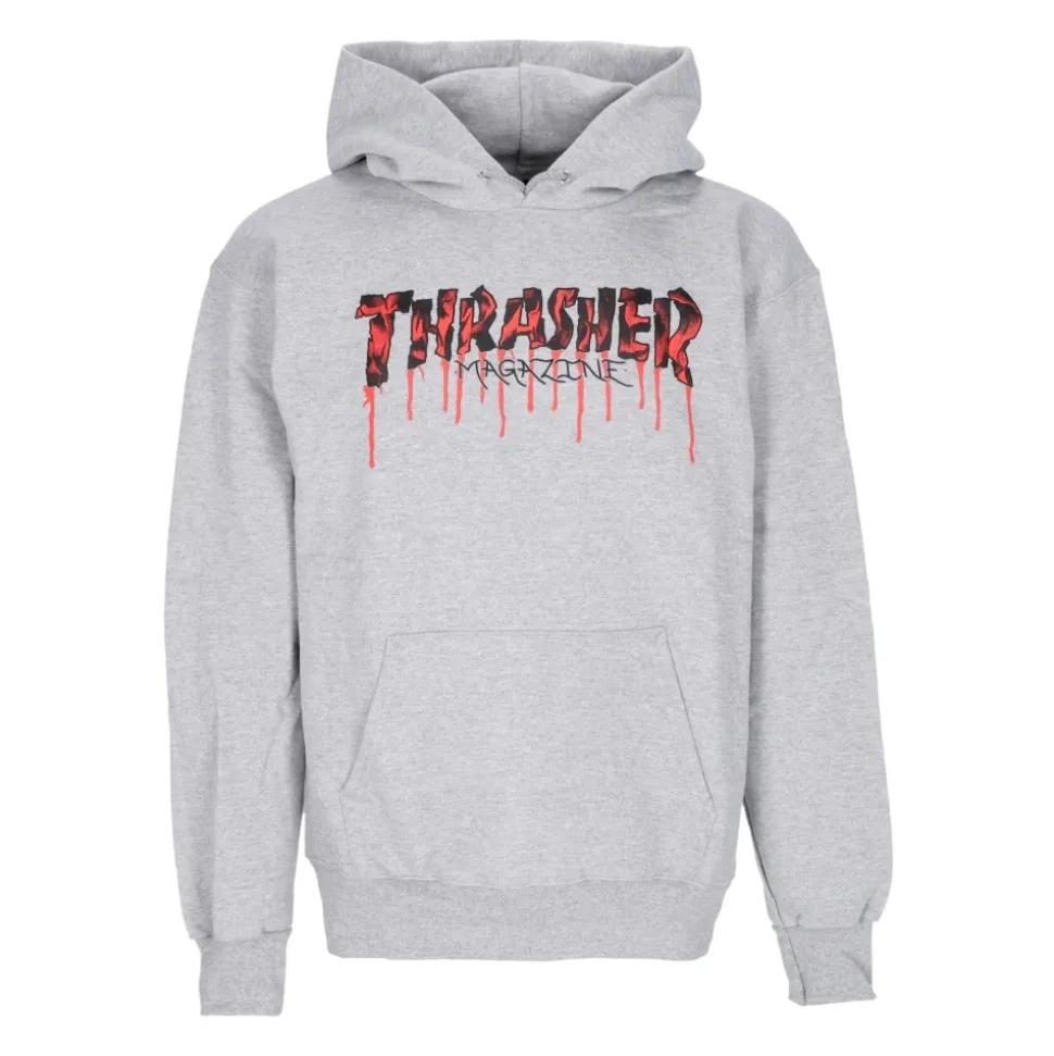 Blood Drip Hoodie Light Steel/Red