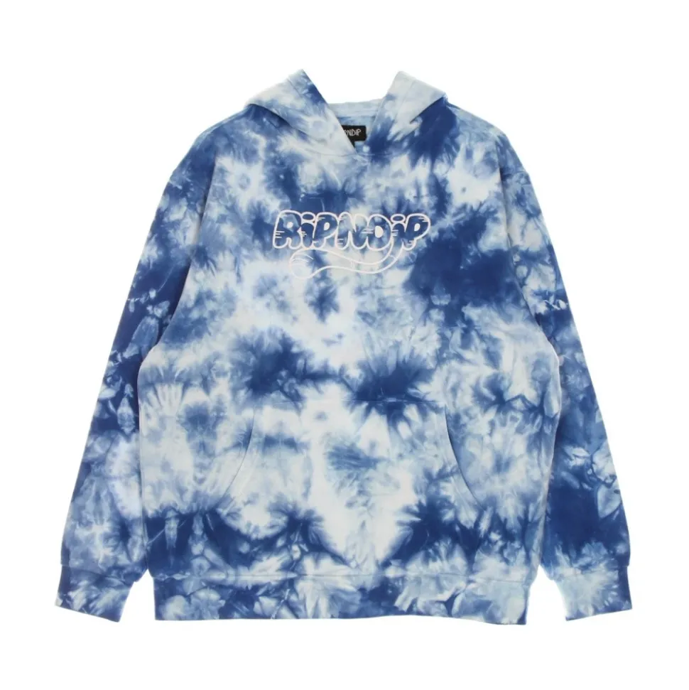 Blue Acid Wash Hoodie Long Sleeve