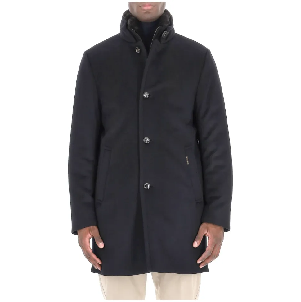 Blue Beaver Wool Cashmere Down Jacket