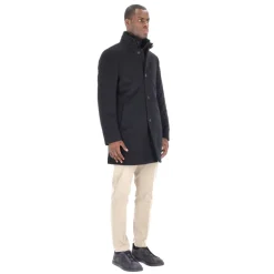Blue Beaver Wool Cashmere Down Jacket