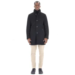 Blue Beaver Wool Cashmere Down Jacket