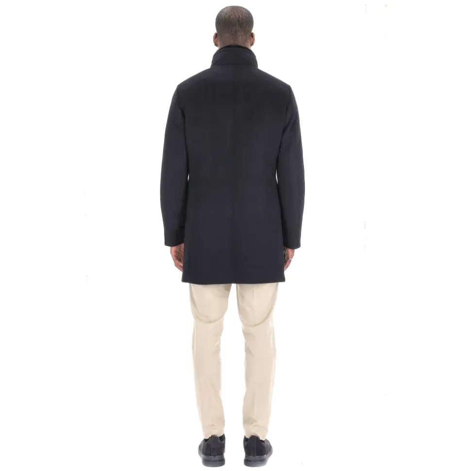 Blue Beaver Wool Cashmere Down Jacket