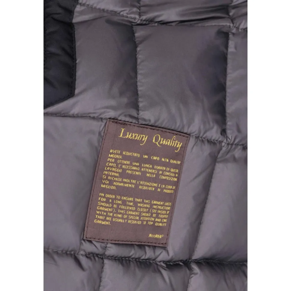 Blue Beaver Wool Cashmere Down Jacket