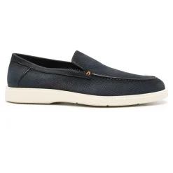 Blue Casual Closed Loafers