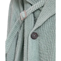 Blue Corduroy Trench Coat Jacket