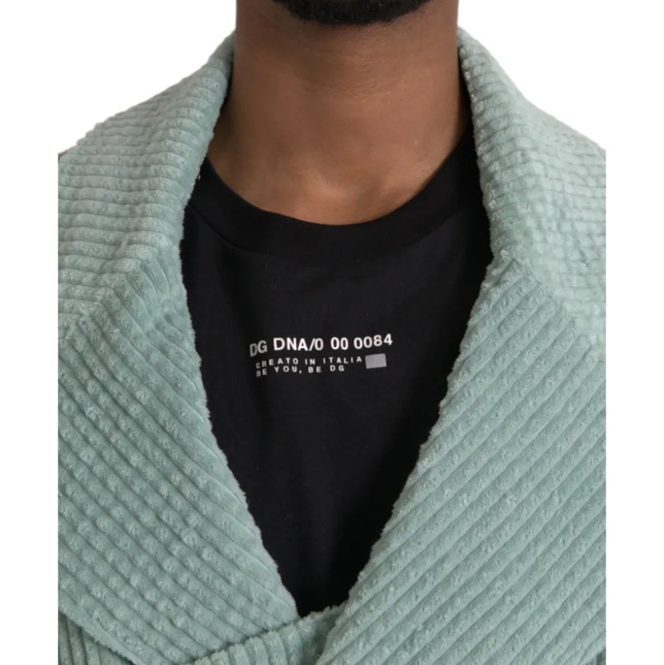 Blue Corduroy Trench Coat Jacket