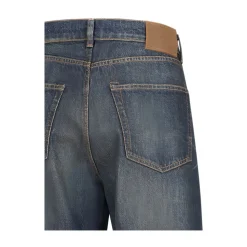 Blue Cotton Faded Wash Jeans Button Fly