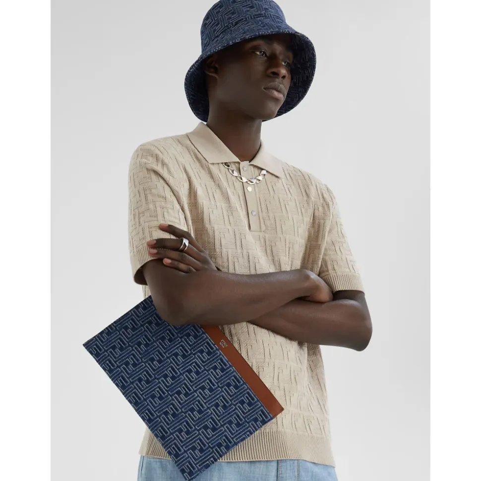 Blue Denim Bucket Hat Made in Italy
