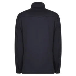 Blue Double-Breasted Three-Quarter Coat