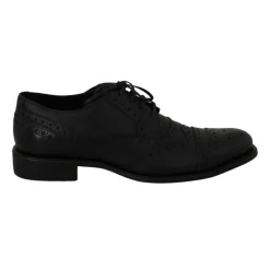 Blue Leather Wingtip Dress Shoes
