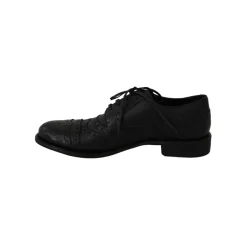 Blue Leather Wingtip Dress Shoes