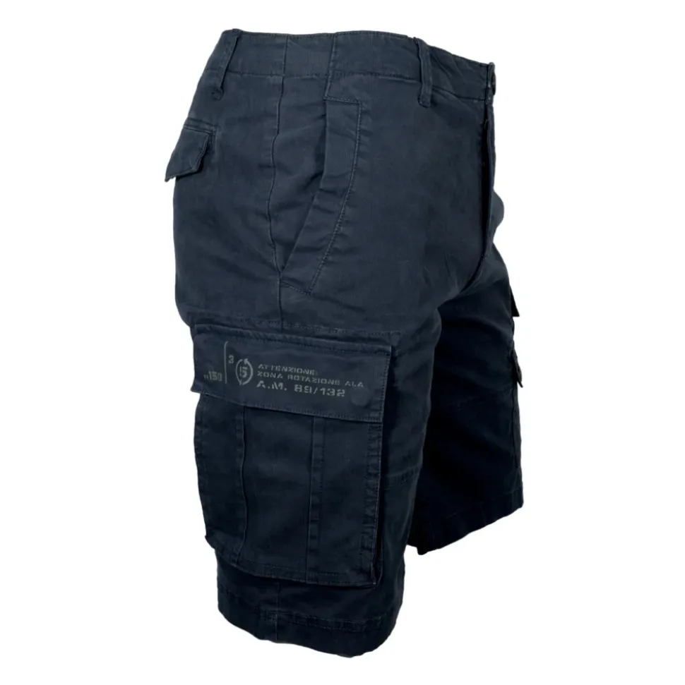 Blue Military Bermuda Shorts BE263CT3533