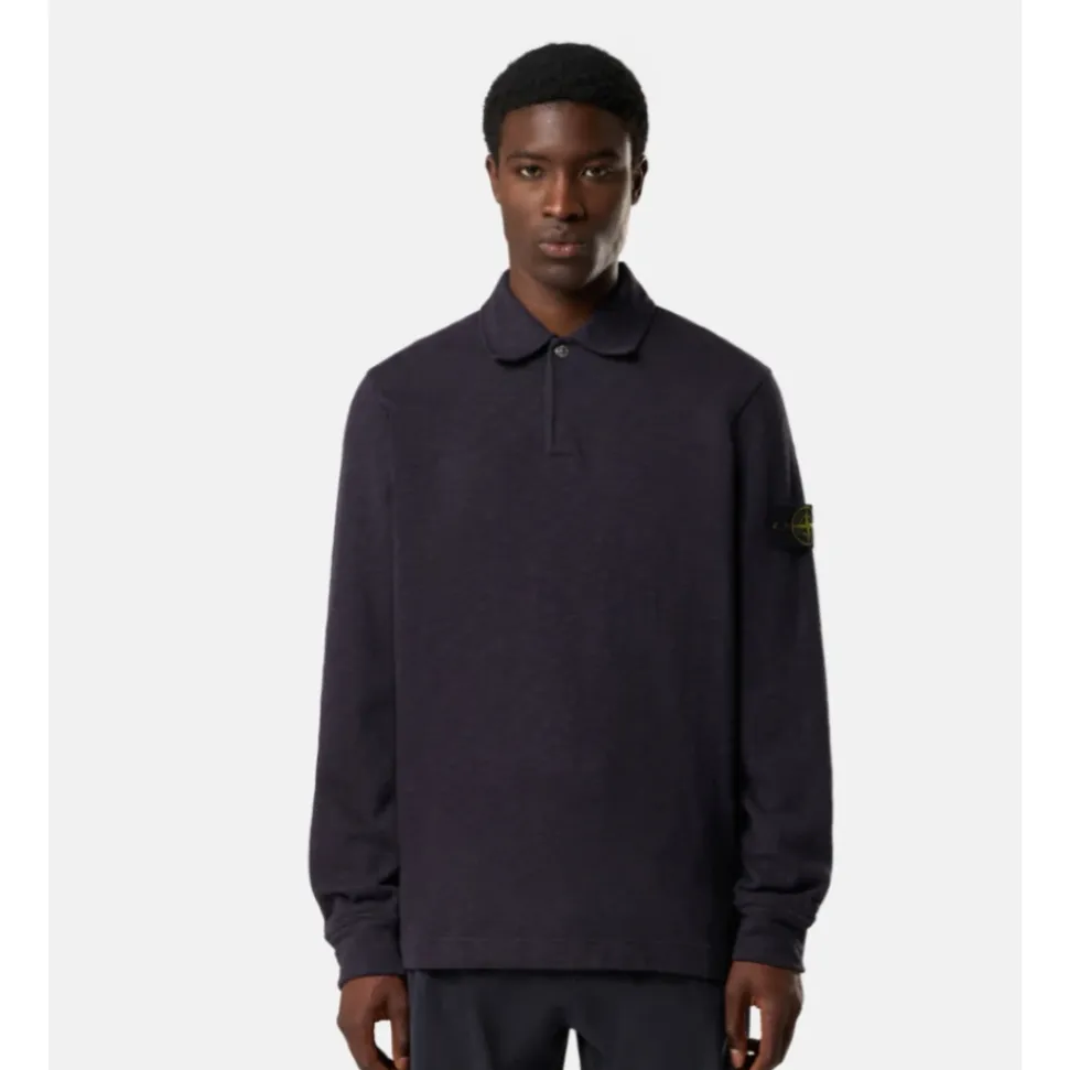 Blue Polo Sweatshirt in Heavy Cotton