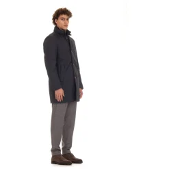 Blue Quilted Down Coat