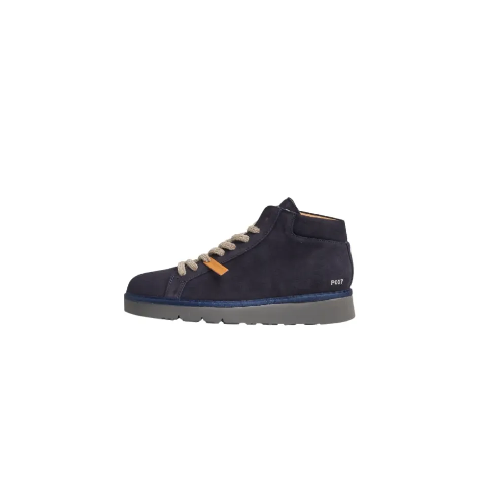 Blue Suede Ankle Boots