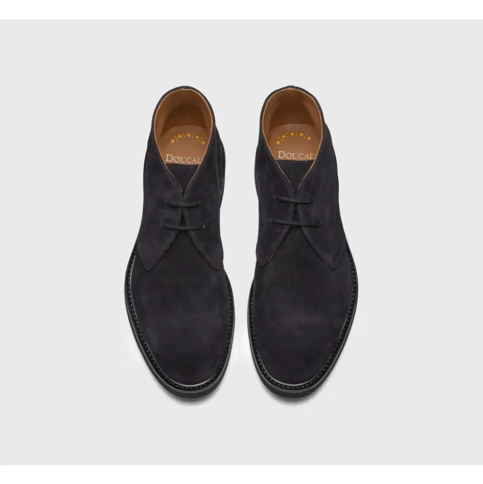 Blue suede Desert boots