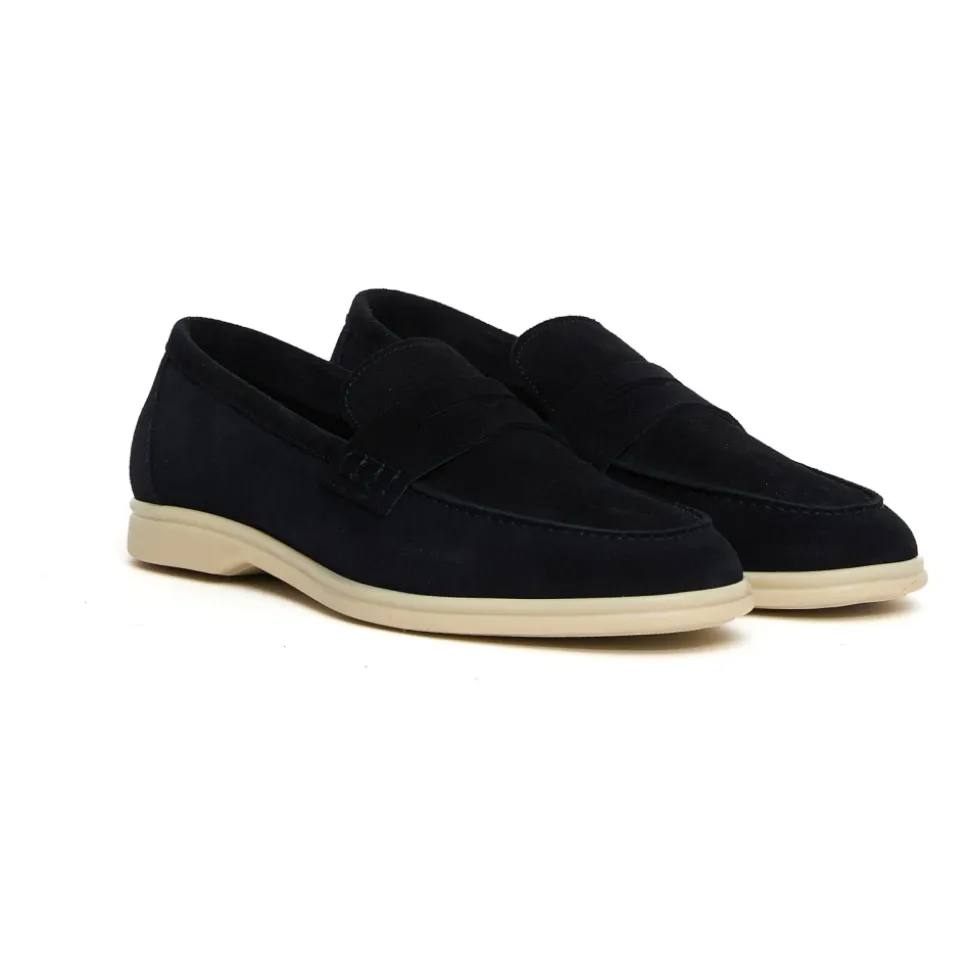 Blue Suede Loafer Shoe