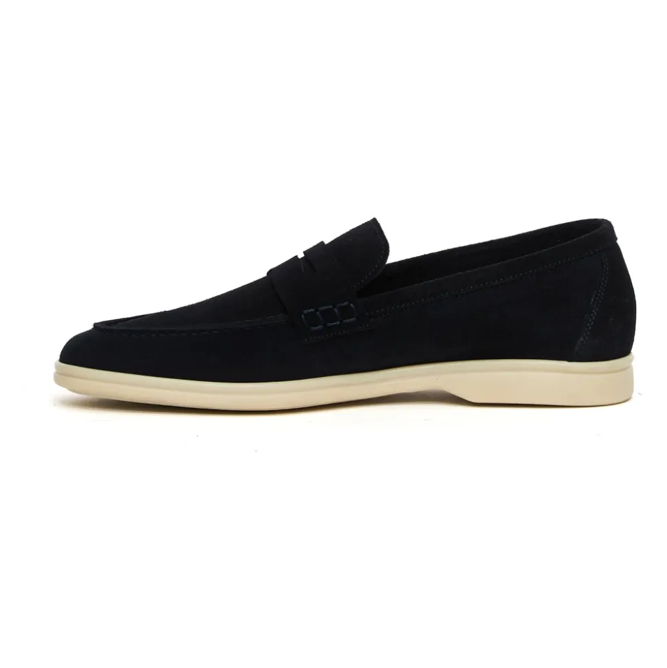 Blue Suede Loafer Shoe