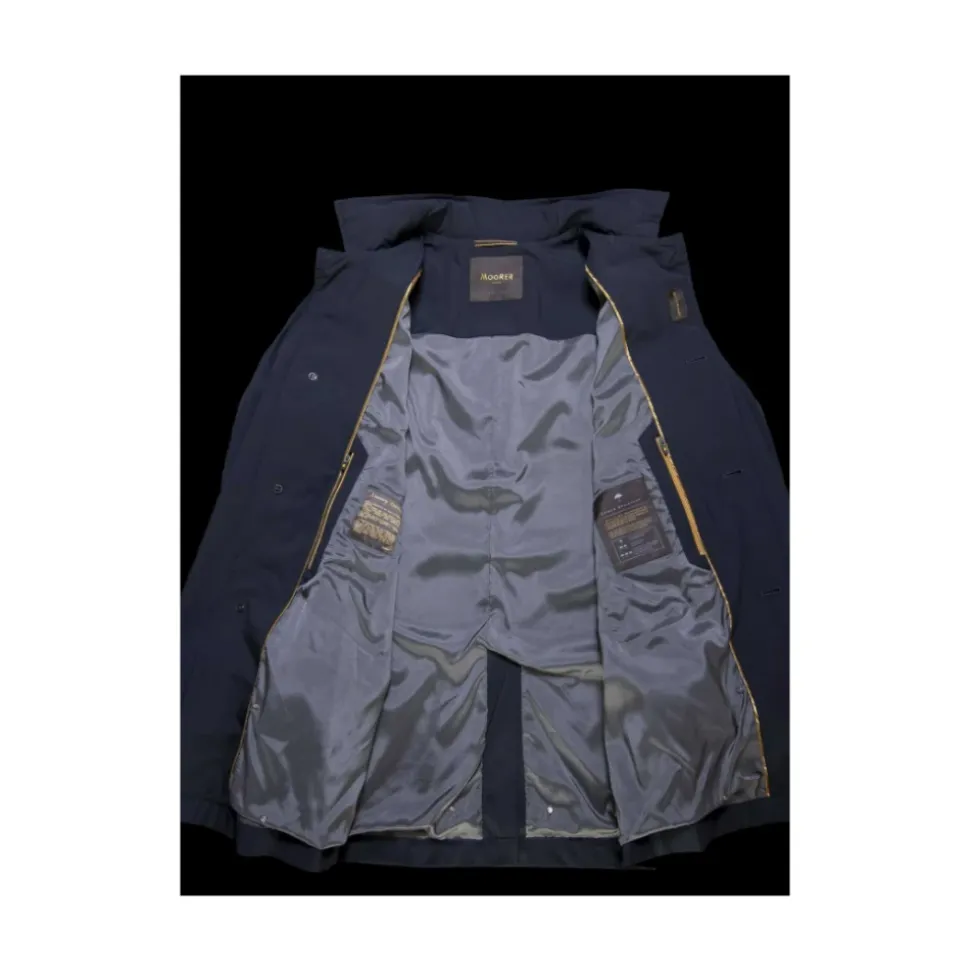 Blue Water-Repellent Jacket with Hidden Hood