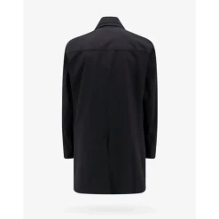 Blue Water-Repellent Jacket with Hidden Hood