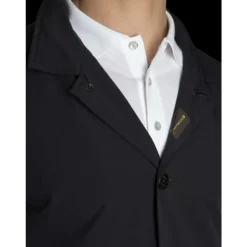 Blue Water-Repellent Jacket with Hidden Hood
