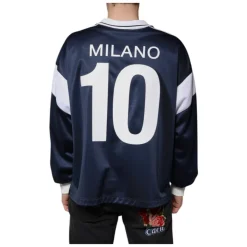 Blue White Milano Long Sleeve Jersey T-shirt