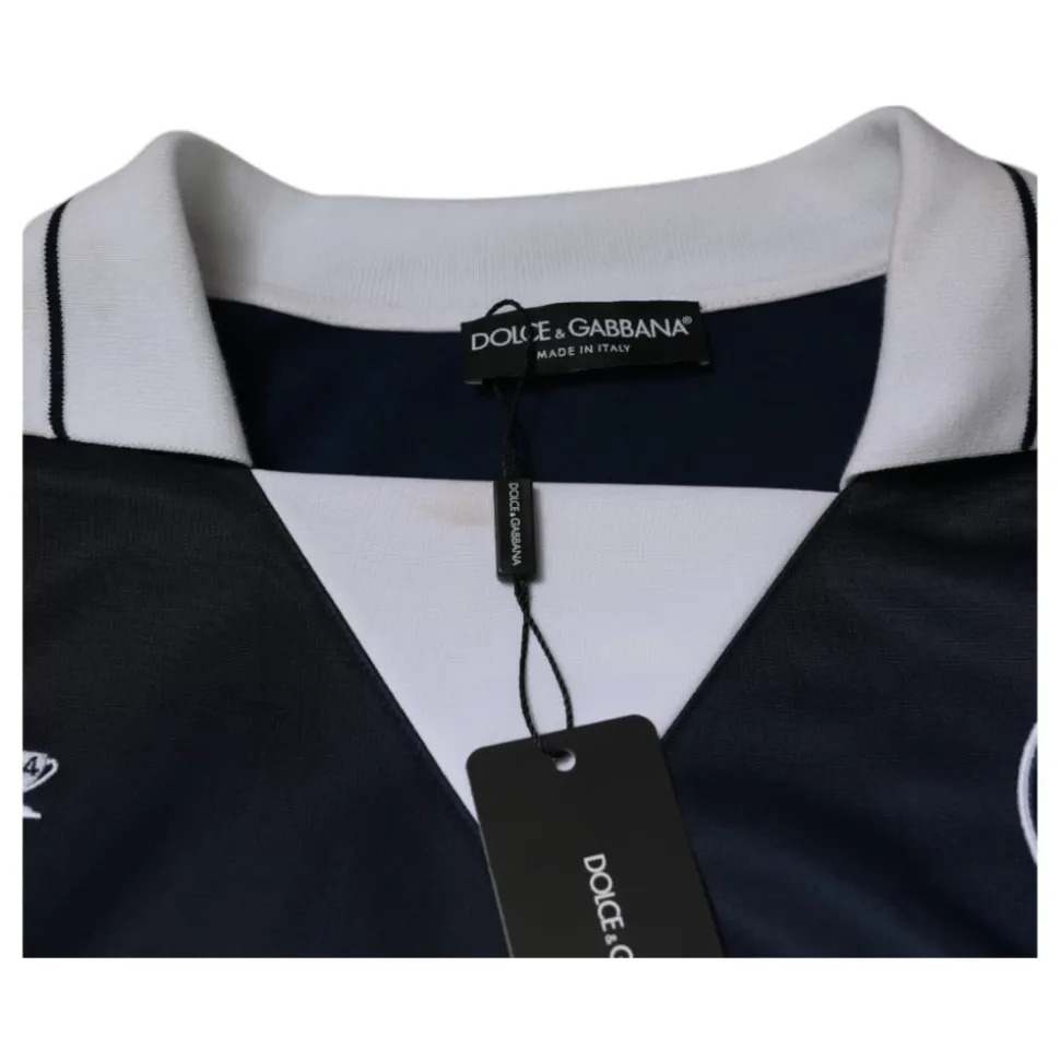 Blue White Milano Long Sleeve Jersey T-shirt