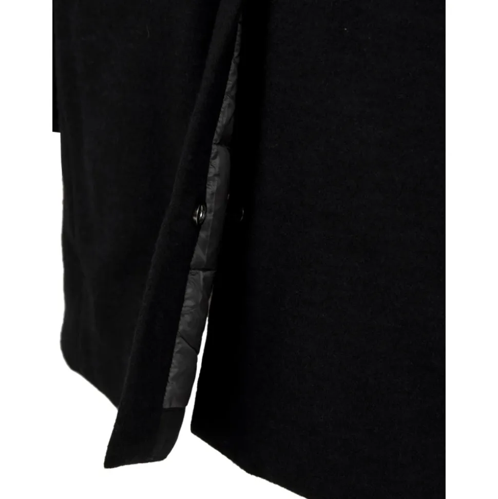 Blue Zip Front Coat Pockets Split