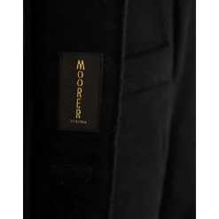 Blue Zip Front Coat Pockets Split
