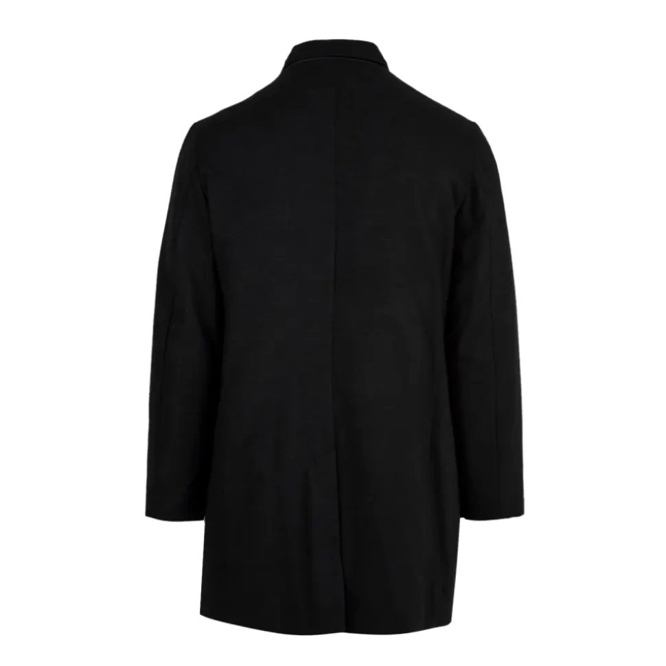 Blue Zip Front Coat Pockets Split