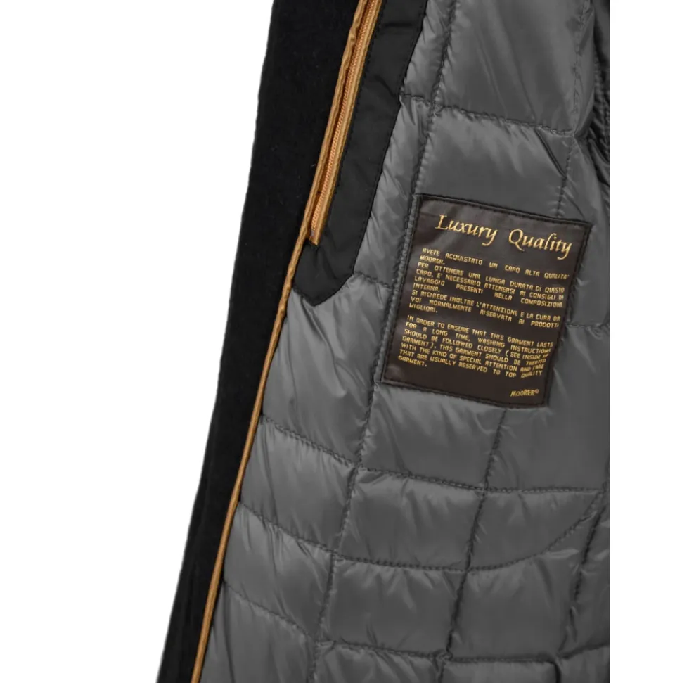 Blue Zip Front Coat Pockets Split