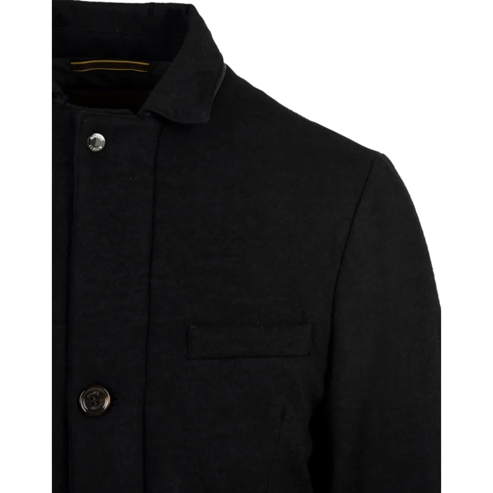 Blue Zip Front Coat Pockets Split