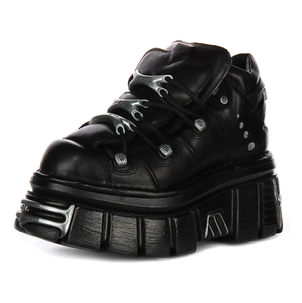 Bold Tower Platform Shoes in Black