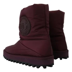 Bordeaux Nylon Boots Padded Mid Shoes