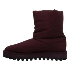 Bordeaux Nylon Boots Padded Mid Shoes